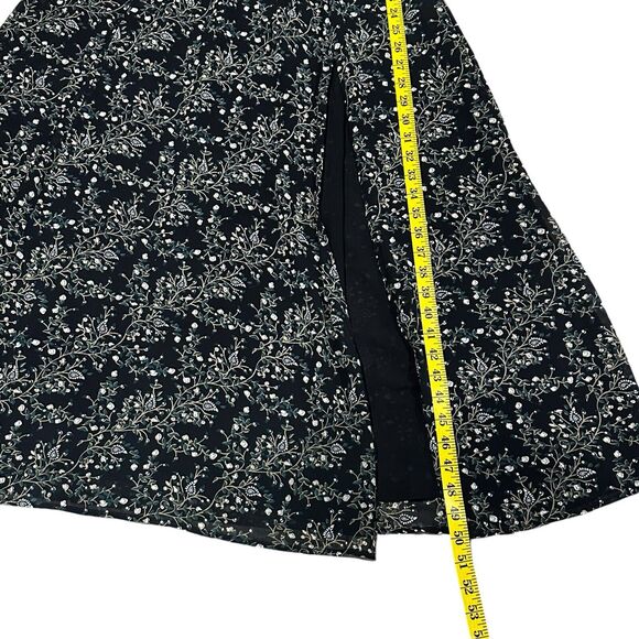 O.P.T. Black Floral Smocked Maxi Dress Whimsigoth Fairy Cottagecore Med Womens - Picture 9 of 14